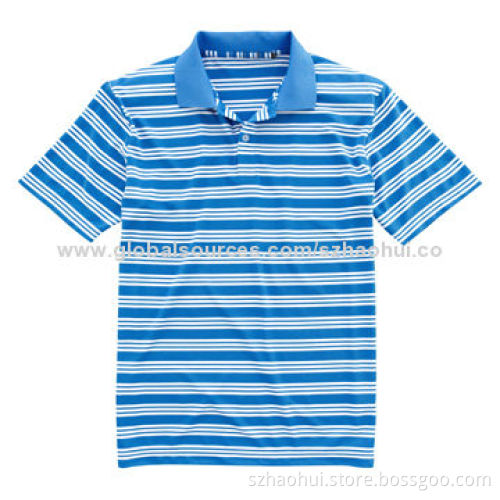 Cheap Men's Strip Yarn Dyed Polo Shirt, Made of 100% Cotton, Brands and Designs Can be Customized